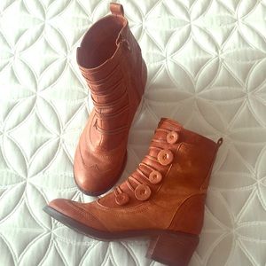 Miz Mooz Megan Steampunk Wingtip Button Boots